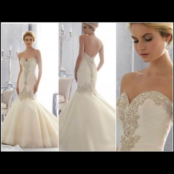 Mori Lee Bridal 2682 Tulle Mermaid Silhouette Wedding Dress (Ivory) - Picture 2 of 4